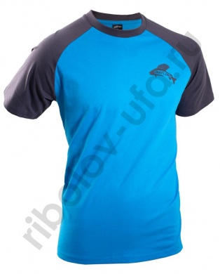 Футболка Novatex Grayling хлопок, графит/голубой р.L